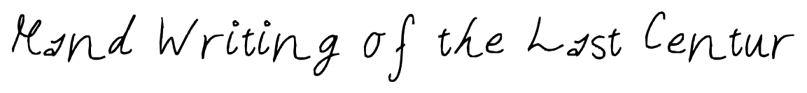 Hand Writing of the Last Centur font